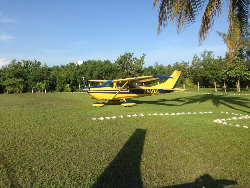 Chichen Itza airplane tour aerial view of pyramid